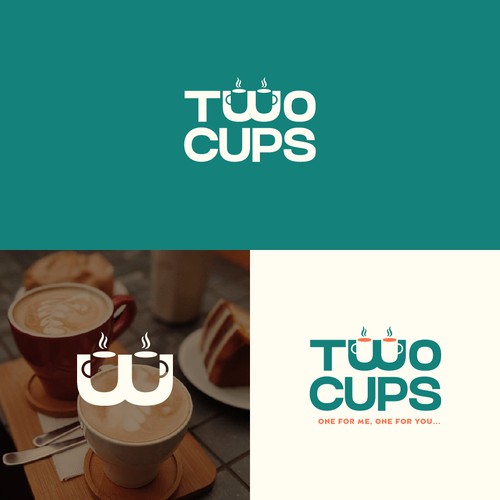 Negative space design for 2 cups