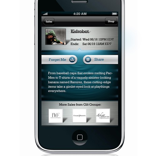 Iphone App GUI NEEDED for Mens Daily Deal App