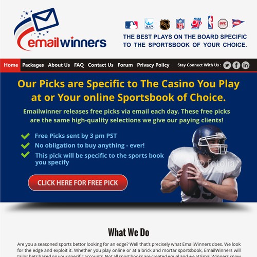 Emailwinners.com Landing Page redesign 