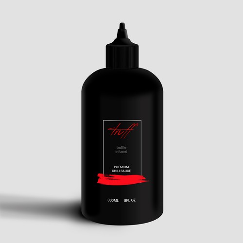 Design an eye catching bottle for a high end hot sauce brand