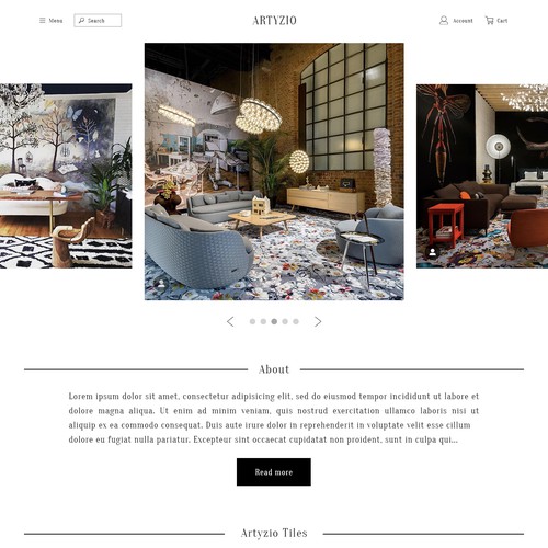 Homepage for carpet tile company