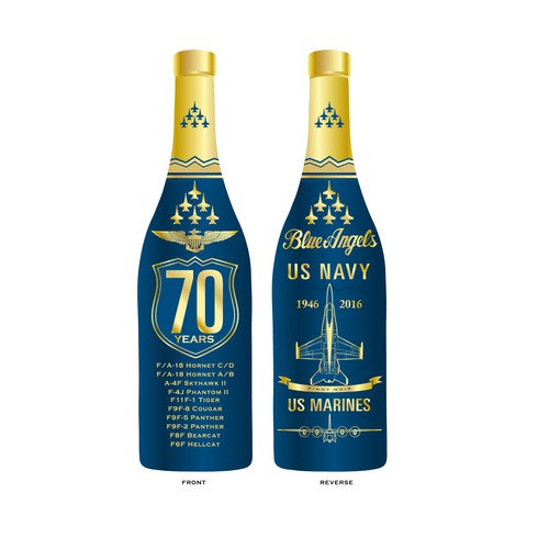 Blue Angels Anniversary Wine Bottle Label