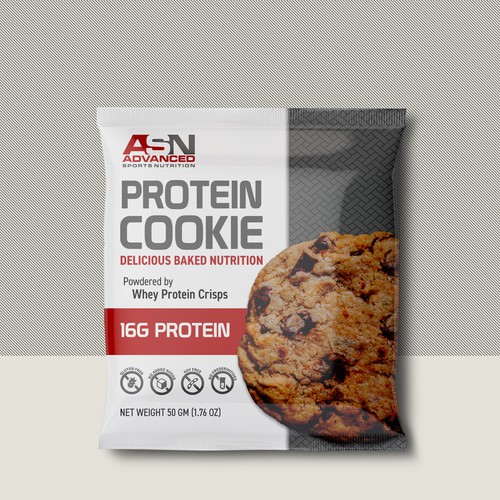Simple yet attractive label for a high protein cookie