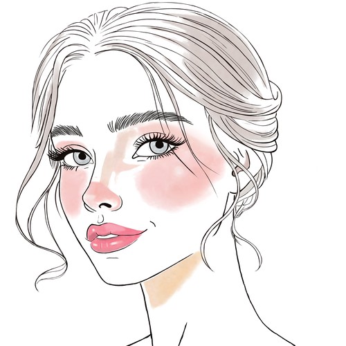 Watercolor girl portrait