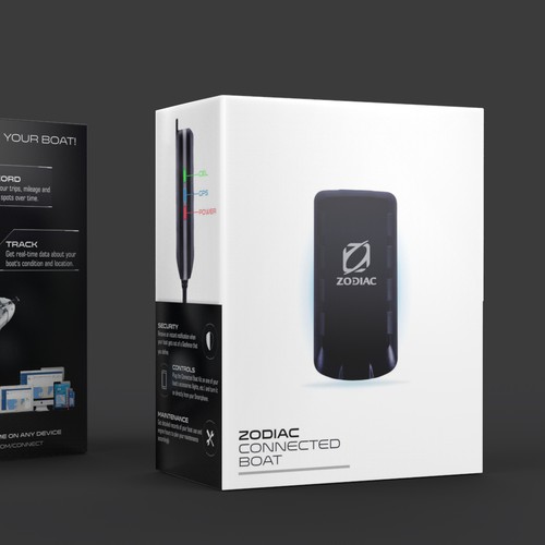 Design a Retail packaging for Zodiac Connected Boat device