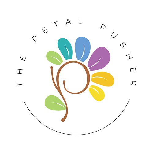 The Petal Pusher - Colorful Femine Logo for Floral Cart 