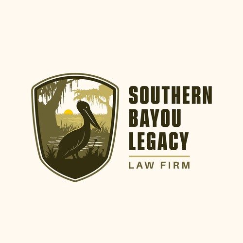 Illustrative logo design for a law firm in Louisiana
