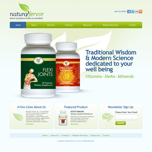 Natural Fervor needs a new website design (Health Supplements)