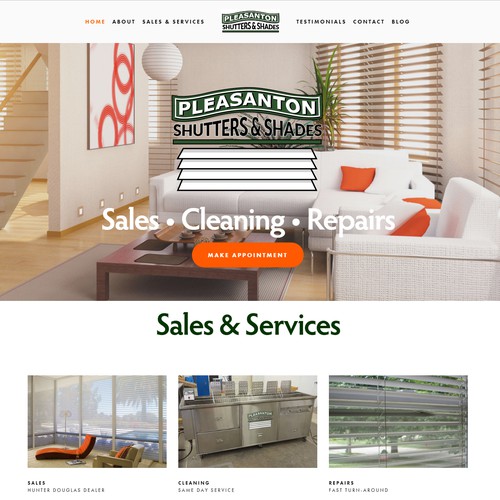 Web Design for Blinds & Shutters business