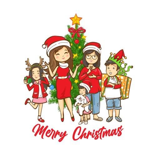 Christmas Family Cartoon