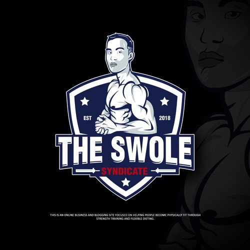 Create a character-based logo for a fitness blog