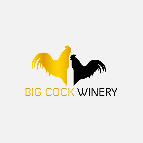Create a clever logo for an upstart winery with a bold, chic rooster as the symbol.