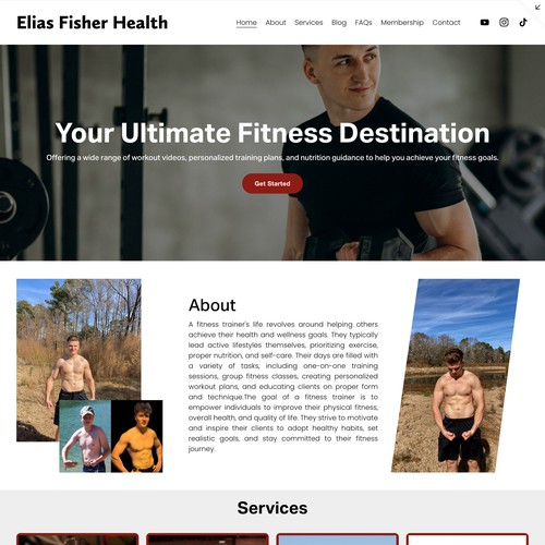 Elias Fisher Health - Custom Squaresapce webiste