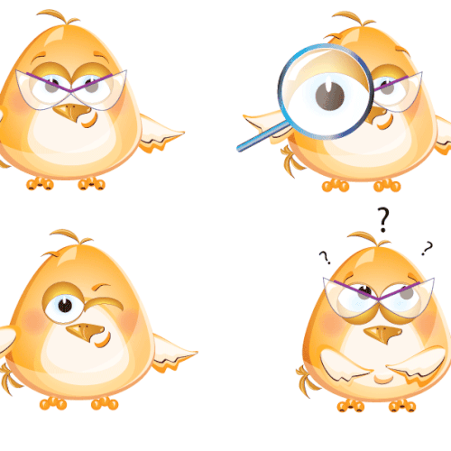 Create illustration for a virtual pet chicken - which is able to auto-answer your questions!