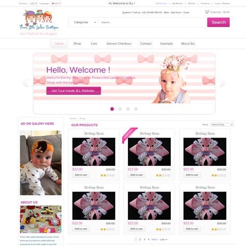 Create ecommerce site for Hair Fashions