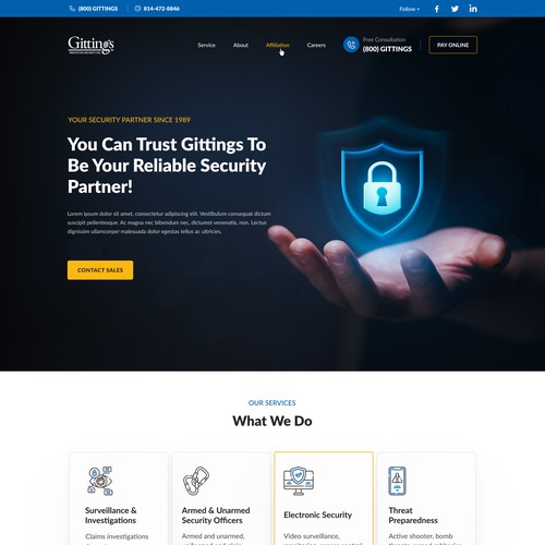 Website Design For A Security Providing Company 