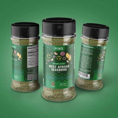 Label design for Poks Seasoning