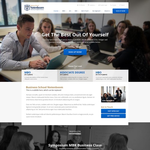 Home page for Business School Notenboom