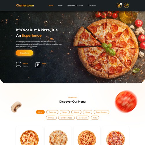 Pizza restaurant landing page design
