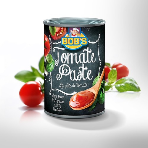 Bob's Tomato Paste Label Design