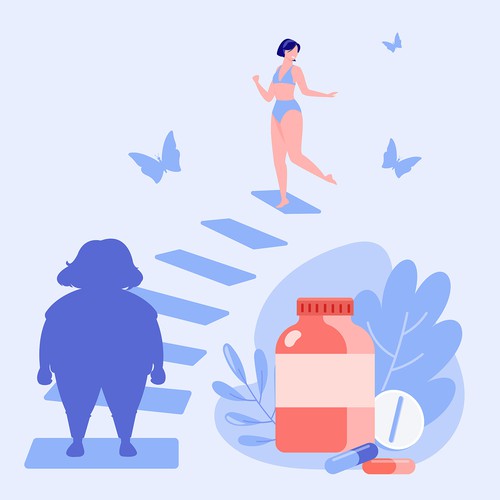 Illustration of the web for a weight loss program