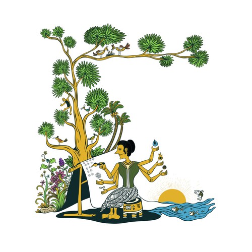 Saraswati Reborn | Where Ancient Mythology Meets Contemporary Illustration Art