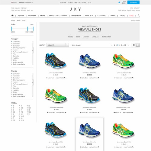 Create a modern website design for JKY