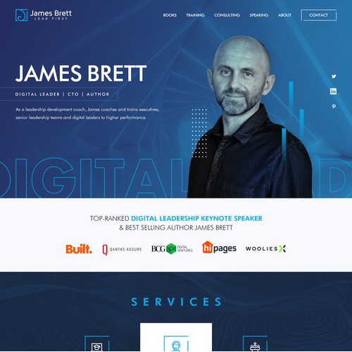 Leadership focused Website design for digital speaker and writer