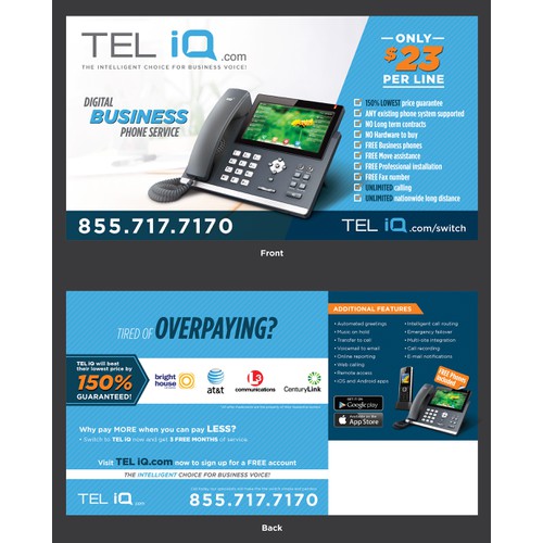 Full Page Mailer for Web Based Phone Service