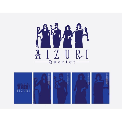 Create a fresh, innovative logo for the Aizuri Quartet