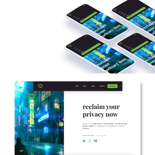 A website for a cryptocurrency wallet