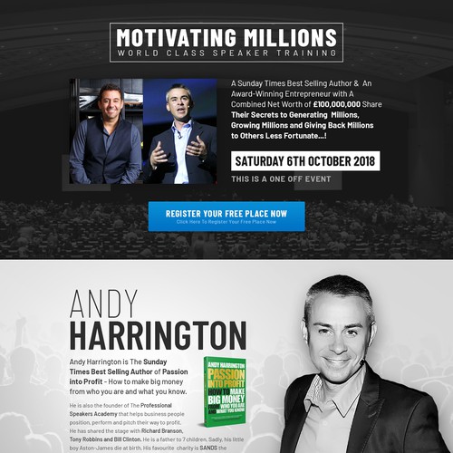 Webpage Redesign for Motivating Millions event