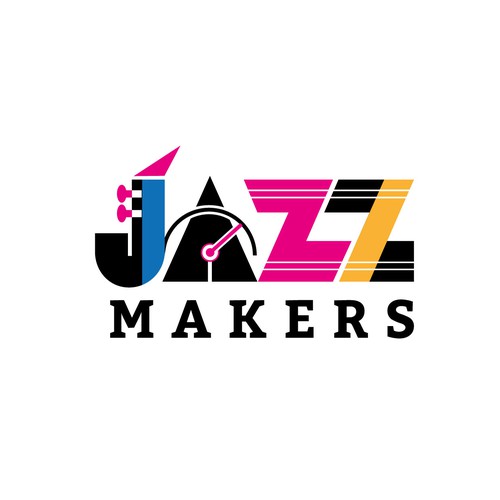 Design a logo and color scheme for a podcast focused on jazz in Los Angeles.