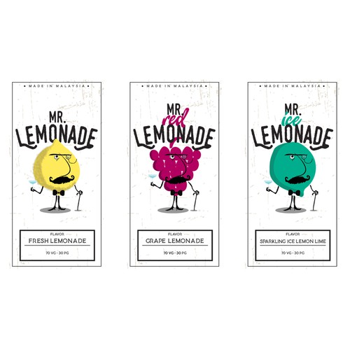 Custom label for lemonade product range