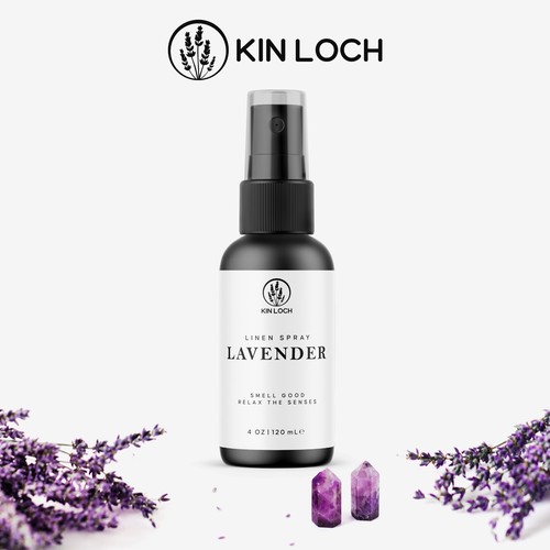 Lavender Linen Spray Modern Label Design