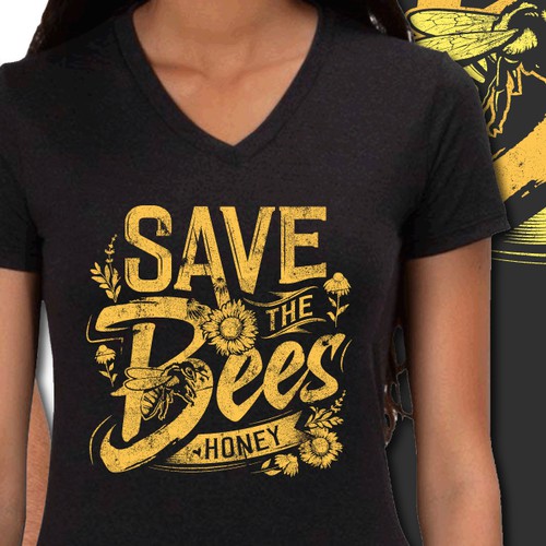 Inspiring t-shirt design for saving the bees