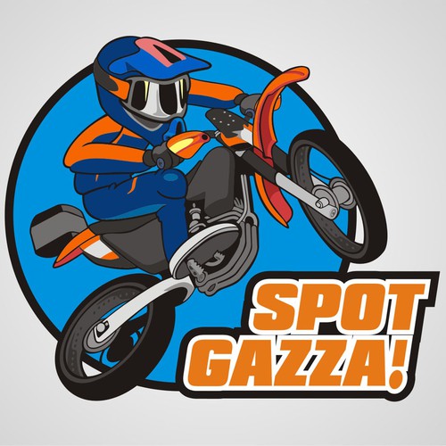 Cartoon logo for Gazza the Aussie outback motorbike adventurer