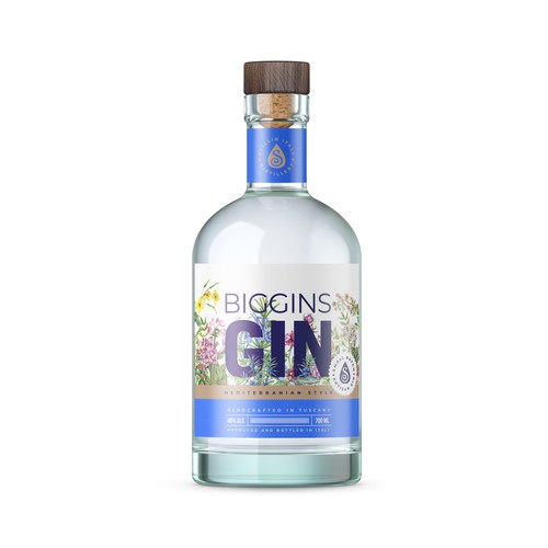Label design for Biggin's Gin