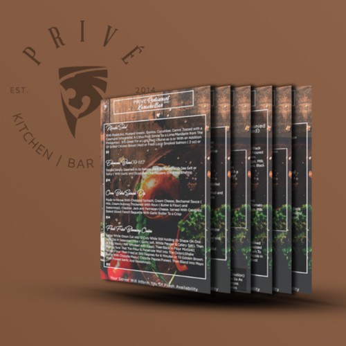 Menu design for PRIVE