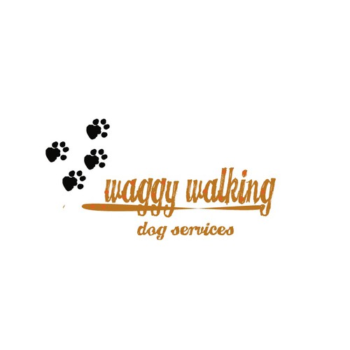 Create a fun modern logo for a local dog walking business