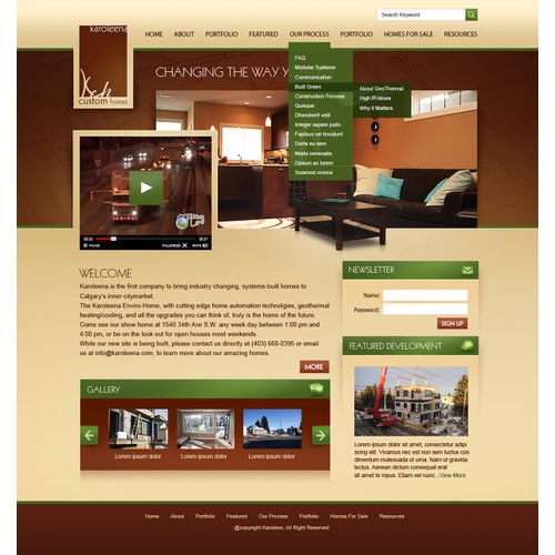 Top-of-the-line Custom Home Builder needs a Homepage