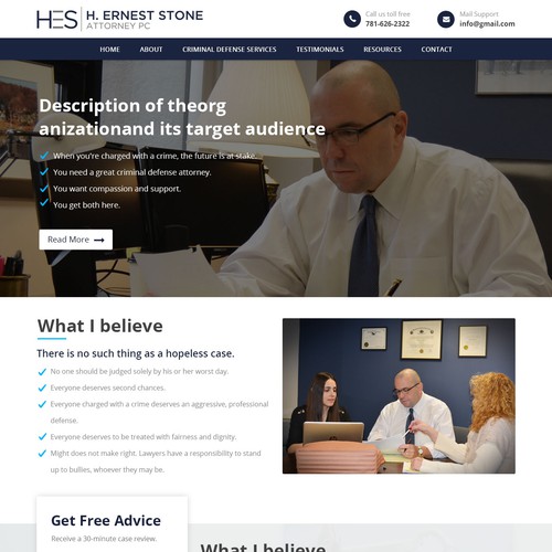 Homepage for Lawyer