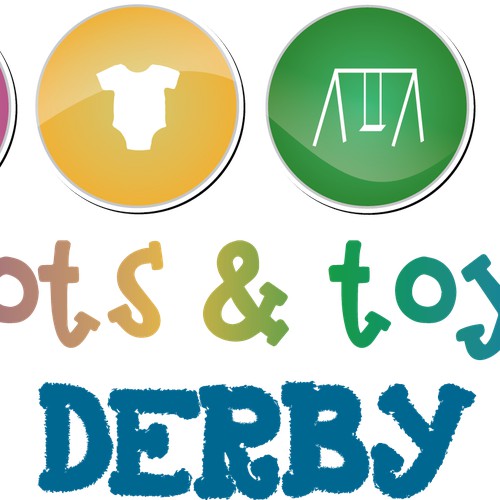 Create an appealing illustration for independent retail store Tots & Toys Derby.