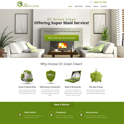 Create an awesome web page for my house cleaning company!