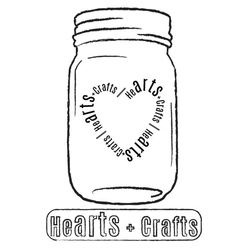 Hearts and Crafts Mason Jar design
