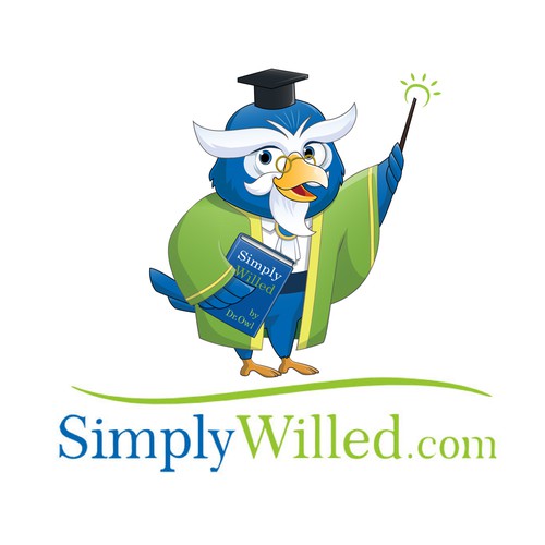 Wise owl character for real estate agency