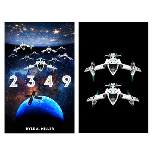 Create space themed cover for futuristic thriller!