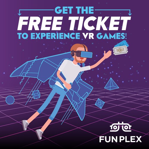 Billboard for the storefront of the VR park