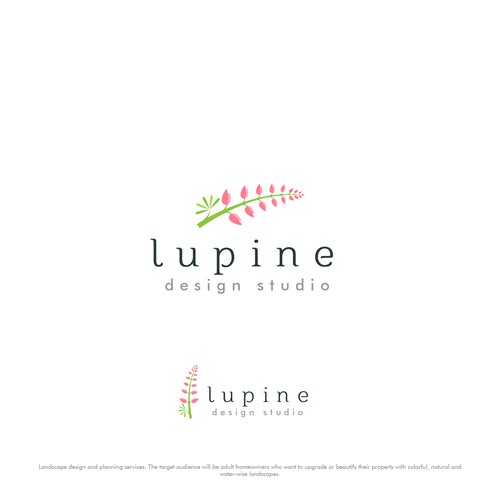feminine logo for lupine design studio