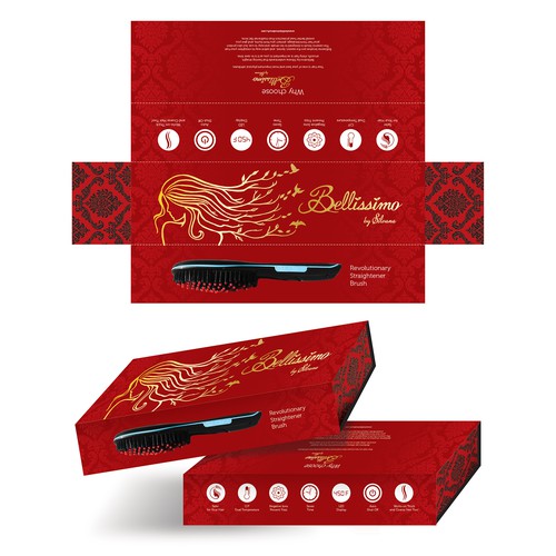 Packaging Design for Belissimo, Hair Straightener Brush